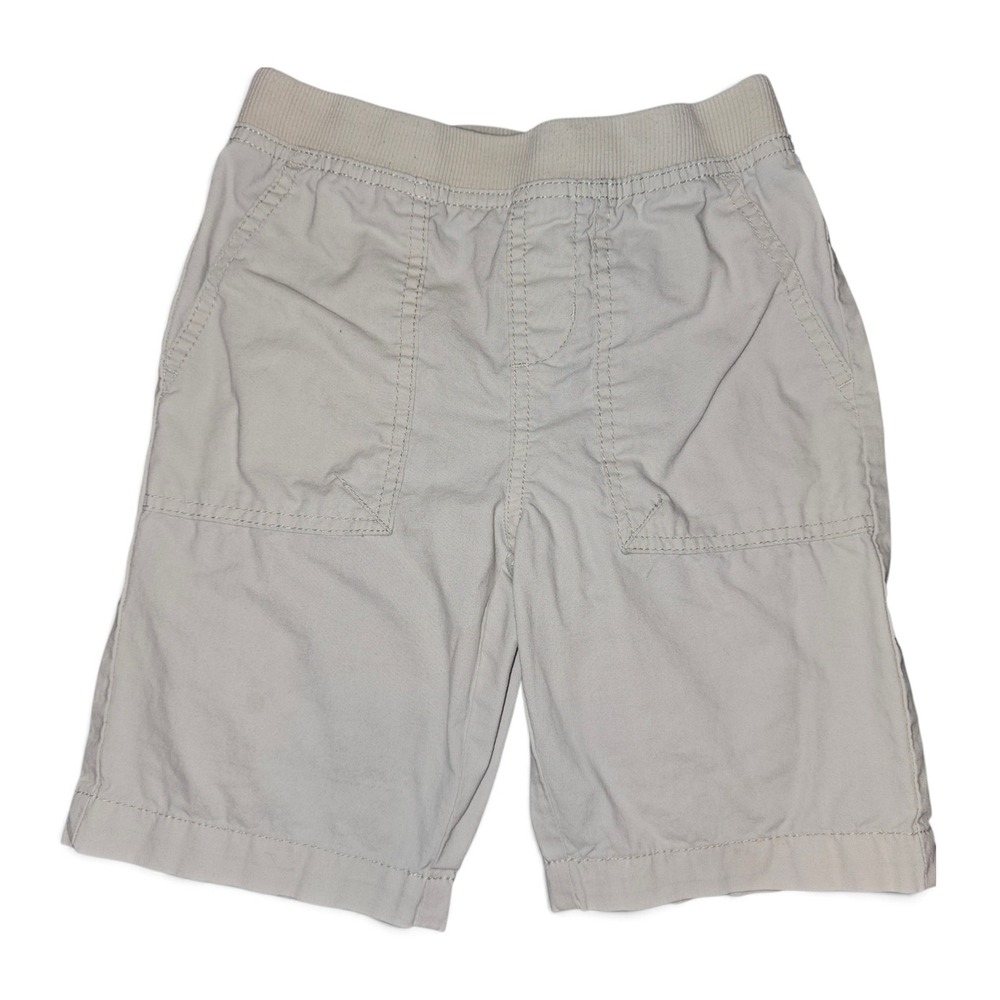 Faded Glory Pull On Shorts Boys XS 4-5 Beige Good‎ Elastic Waist Drawstring